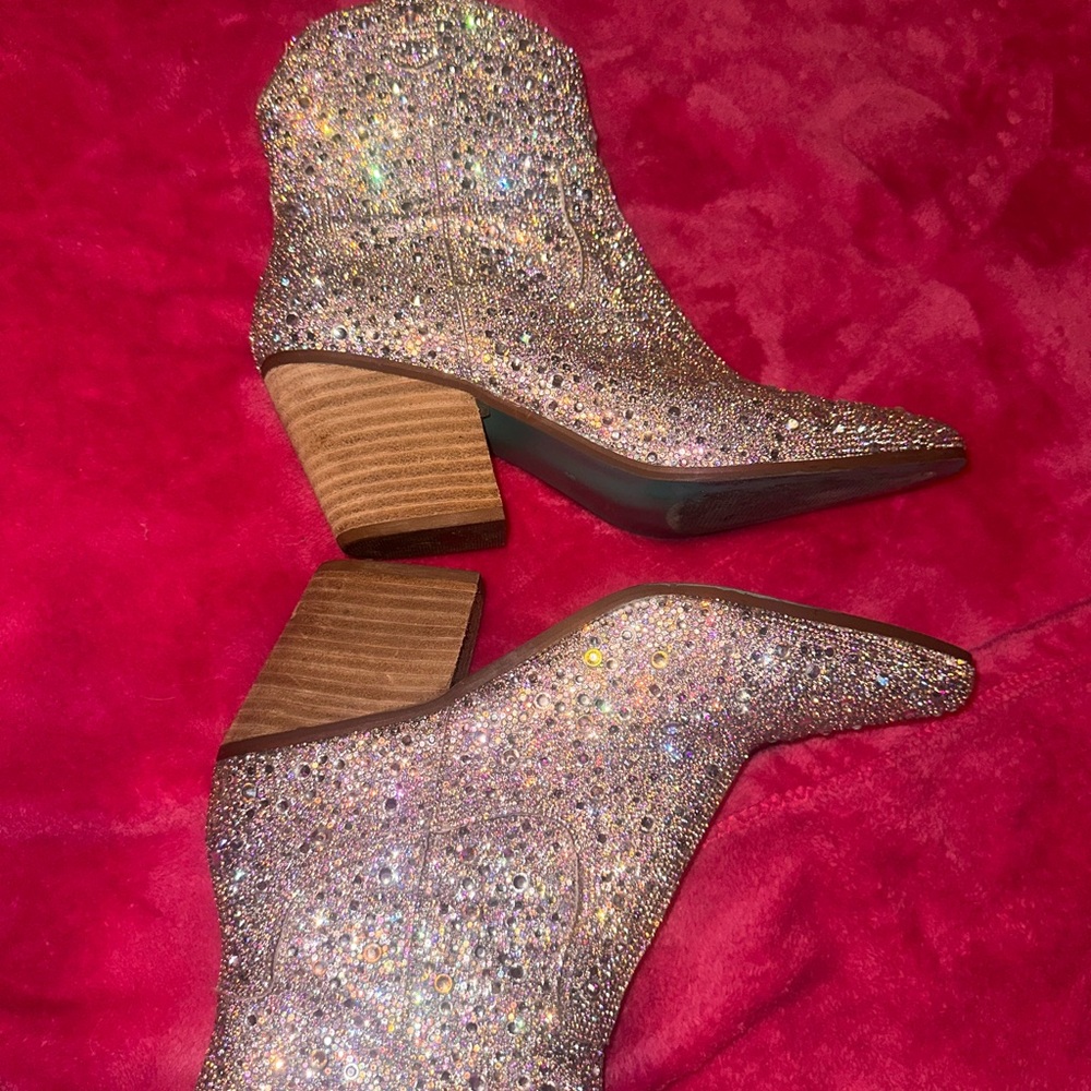 Betsey Johnson Glittering Heeled Boots